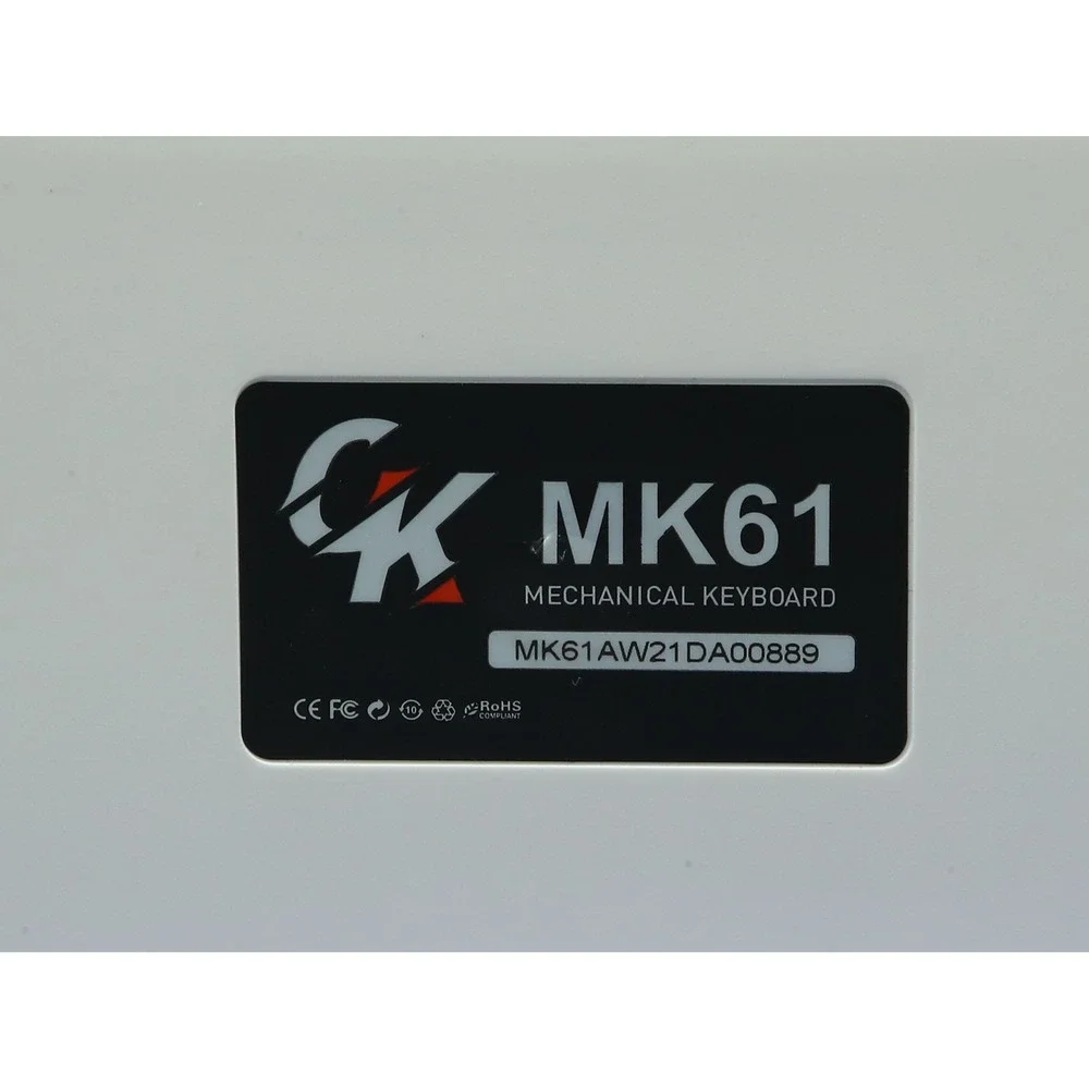 GamaKay MK61 Mechanical Gaming Keyboard White 60% USB-C Braided Cable MK61AW